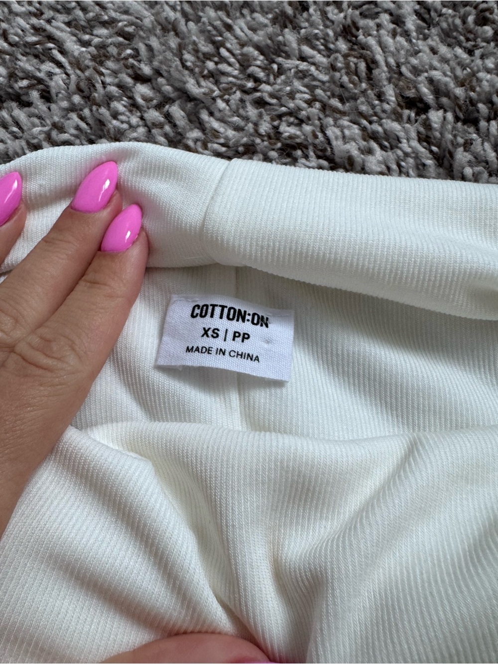 Cotton on white off the shoulder ribbed top XS - Picture 4 of 4